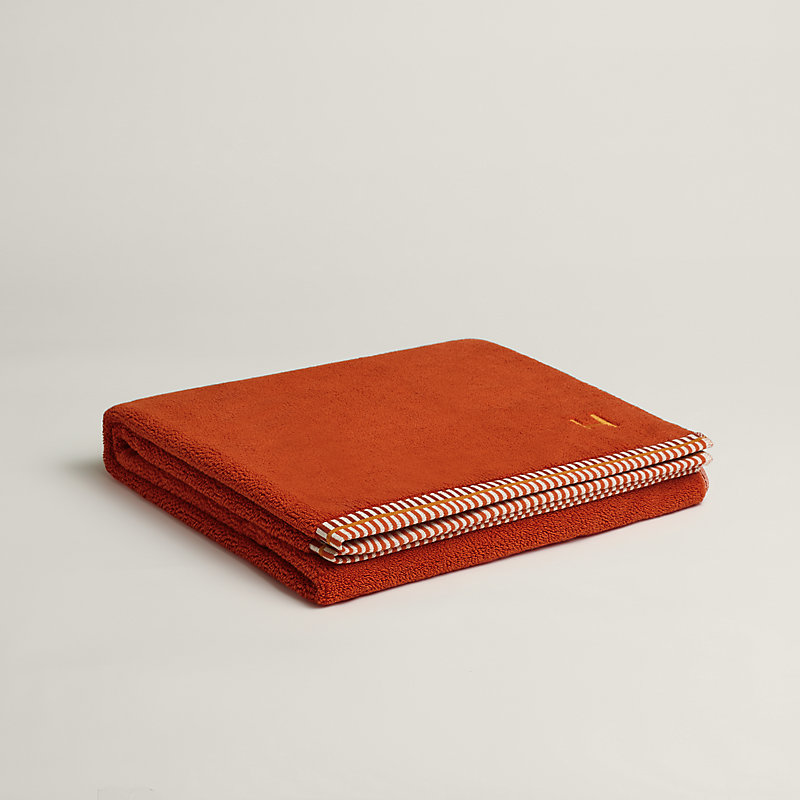 Vice Versa bath towel - Orange | Hermès USA